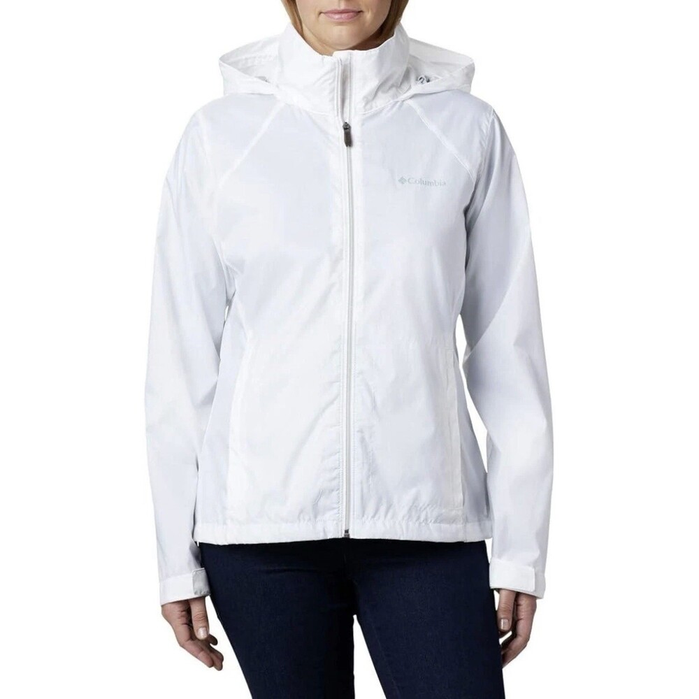 Columbia Switchback III Rain Jacket Womens Packable Hooded WHITE Large L NEW NWT